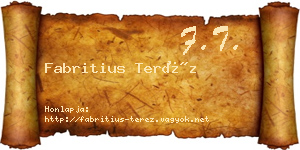 Fabritius Teréz névjegykártya